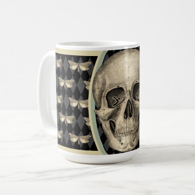 Gothic Skull & Butterflies Kaffemugg (Framsida vänster)