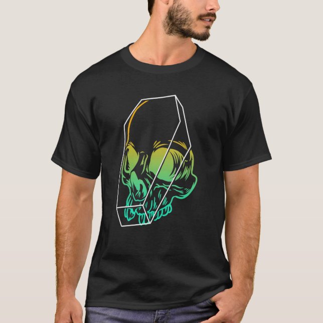 Gothic Skull Coffin Skeleton Halloween Emo Punk Em T Shirt (Framsida)