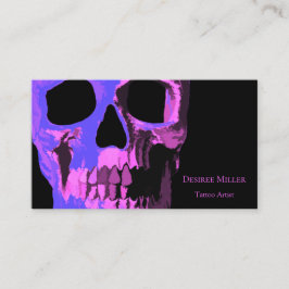 Gothic Skull Coola Rosa Lila Black Macabre Visitkort