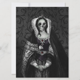 Gothic Skull Dam Inbjudningar