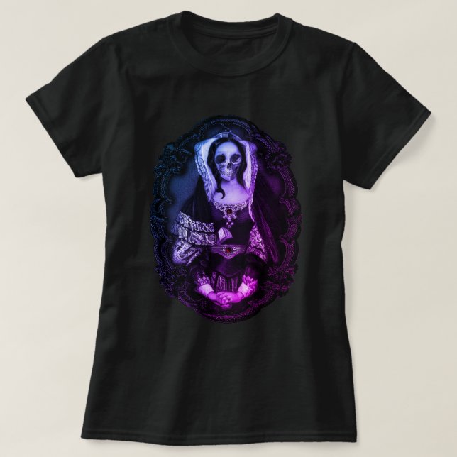 Gothic Skull Dam Lila T-Shirt (Design framsida)