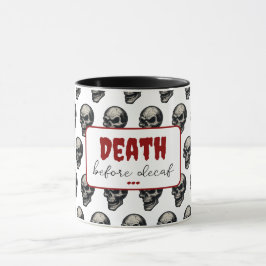 Gothic Skull "Death before Decaf" | Spooky Funny - Mugg