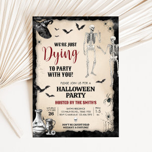 Gothic Skull Dying till Party Halloween fest Inbjudningar