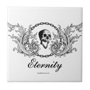 Gothic Skull Eternity Victorian Graveyard Art Kakelplatta