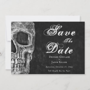 Gothic Skull Hallobröllop Spara datum Datumet