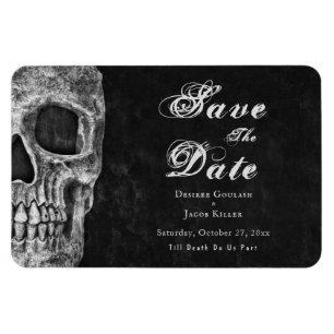 Gothic Skull Hallobröllop Spara datum Magnet