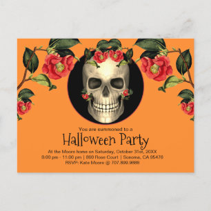 Gothic Skull Halloween fest Inbjudan Vykort