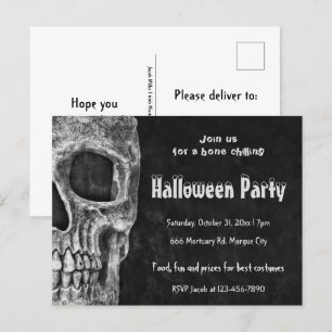 Gothic Skull Halloween fest-taloky budget Vykort