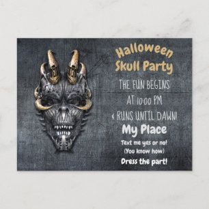 Gothic Skull Halloween fest Vykort