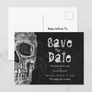 Gothic Skull Halloween sparar datum Meddelande Vykort