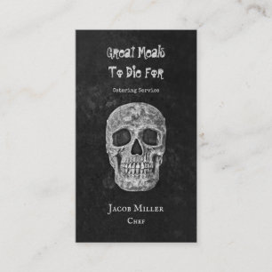Gothic Skull Head Black White-Catering Visitkort