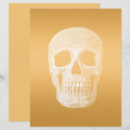 Gothic Skull Head Elegant Guld Metallic
