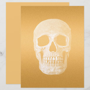 Gothic Skull Head Elegant Guld Metallic