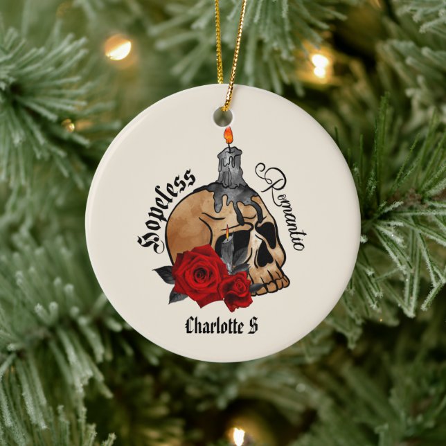 Gothic Skull Hopless Romantic Julgransprydnad Keramik (Träd)