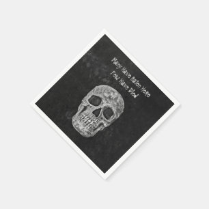 Gothic Skull huvud Struktur Black and White Funny Pappersservett