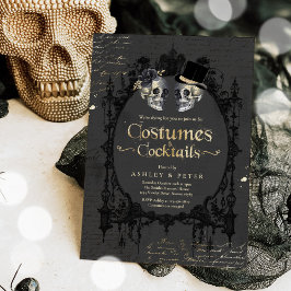 Gothic Skull-inbjudan för vuxen Halloween fest Vin Inbjudningar