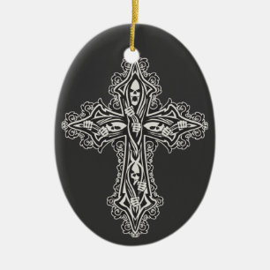 Gothic Skull Kor Julgransprydnad Keramik