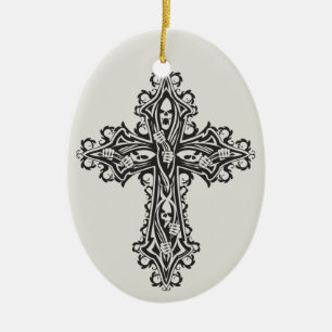 Gothic Skull Kor Julgransprydnad Keramik