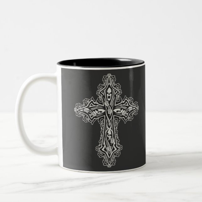 Gothic Skull Kor Två-Tonad Mugg (Vänster)