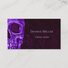 Gothic Skull Lila Burgundy Tatto Shop Visitkort