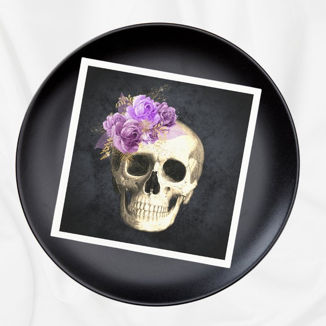 Gothic Skull Lila Ro Halloween Pappersservett (Skapare uppladdad)
