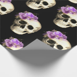 Gothic Skull Lila Ro Mönster Halloween Presentpapper