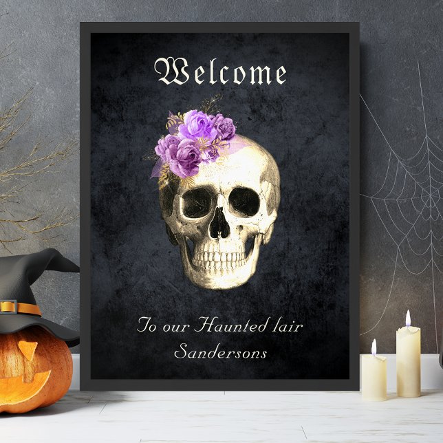 Gothic Skull Lila Ro Personlig Halloween Poster (Skapare uppladdad)