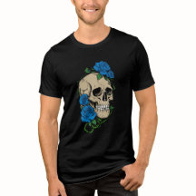 Gothic Skull med Blue Ro | Mörk Aestesisk