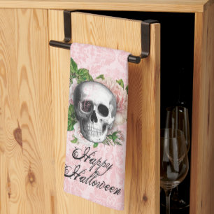 Gothic Skull med Ro Halloween Kökshandduk