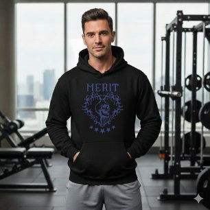 Gothic Skull MERIT Grafisk Svart Hoodie