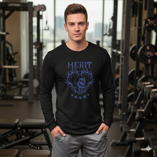 Gothic Skull MERIT Graphic Black T-Shirt (Skapare uppladdad)