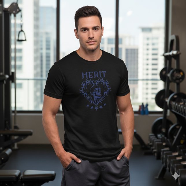 Gothic Skull MERIT Graphic Black T-Shirt (Skapare uppladdad)