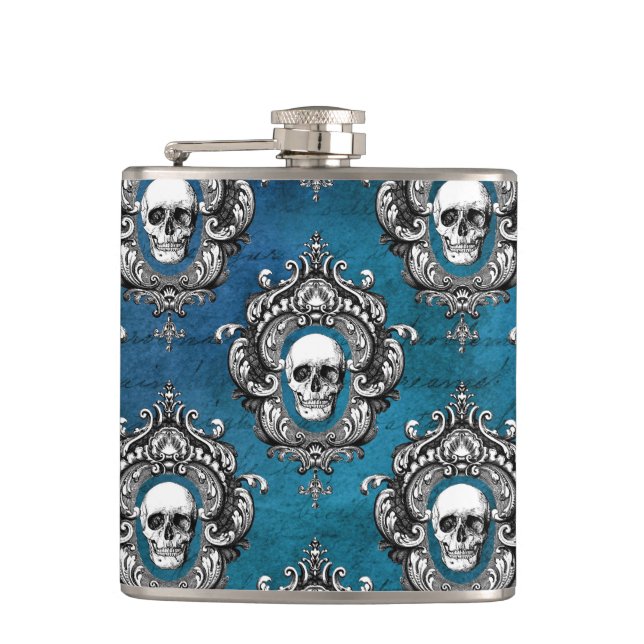 Gothic Skull Mönster på Royal Blue Fickplunta (Framsidan)