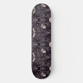 Gothic Skull Moths och Måne Skateboard