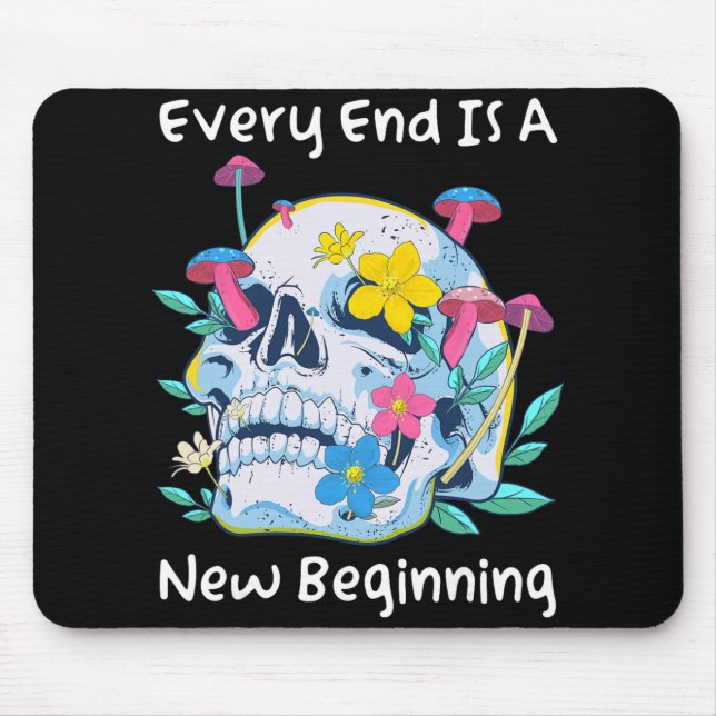 Gothic Skull Mushroom Flowers Every End Is A New B Musmatta (Framsidan)