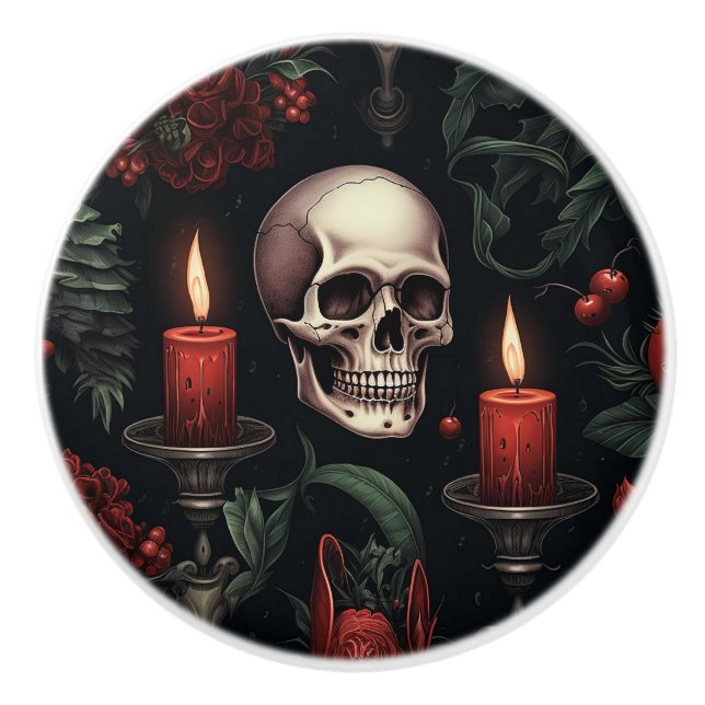 Gothic Skull och ljus Knopp (Framsidan)