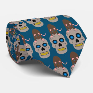 Gothic Skull och Råtta Halloween Slips