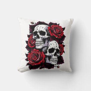 Gothic Skull och Ro Motif Kudde