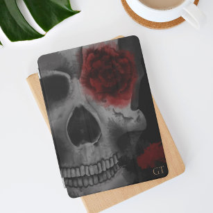 Gothic Skull och Röd ros vibrant iPad Air Skydd