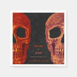 Gothic Skull Orange Black Halloween Pappersservett