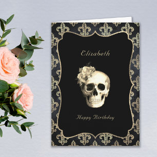 Gothic Skull Personlig Birthday Card Kort
