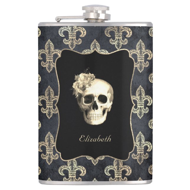 Gothic Skull-Personlig Fickplunta (Framsidan)