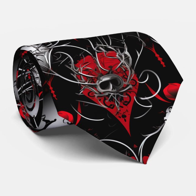 Gothic Skull Red Black and Gray Line Art Slips (Rullad)
