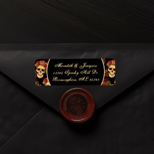 Gothic Skull Red Black Halloween-Returadress Returadress Etikett