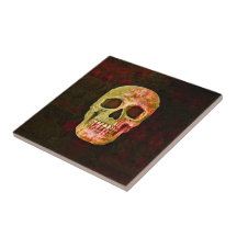 Gothic Skull Red Grönt Retro-Vintage