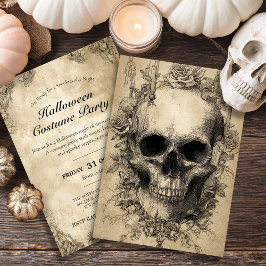 Gothic Skull & Ro Art Inbjudningar