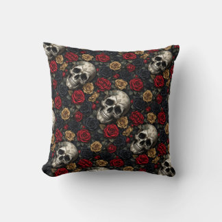 Gothic Skull & Ro Dekorativ kudde