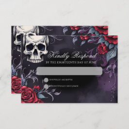 Gothic Skull & Ro Elegant Mörk Bröllop OSA Kort