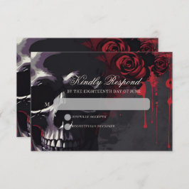 Gothic Skull & Ro Elegant Mörk Bröllop OSA Kort