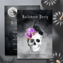 Gothic Skull Ro Halloween fest-inbjudan